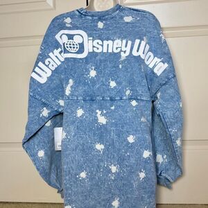 Denim Bleach WDW Spirit Jersey Adults M Medium Walt Disney World NWT AOP 2 of 2